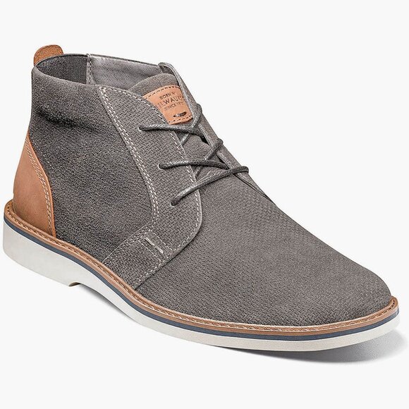 New Men's Nunn Bush Barklay Plain Toe Textured Suede Chukka Boots Size 10 Grey - Picture 1 of 1